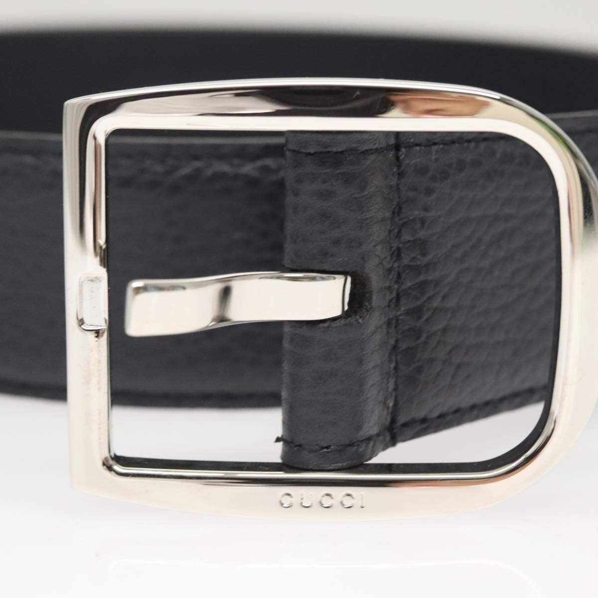 Gucci Buckle Belt Leather, Navy, Leather, Belt