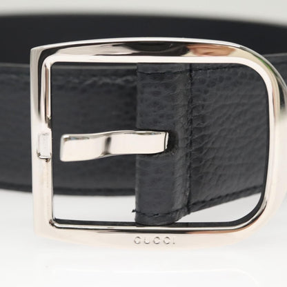 Gucci Buckle Belt Leather, Navy, Leather, Belt