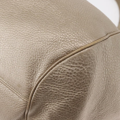 Salvatore Ferragamo Gancini Leather, Gold, Leather, Handbag