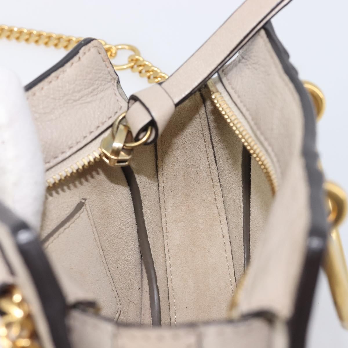 Chloe Pixie Belt Leather and Suede, Beige, Leather, Handbag