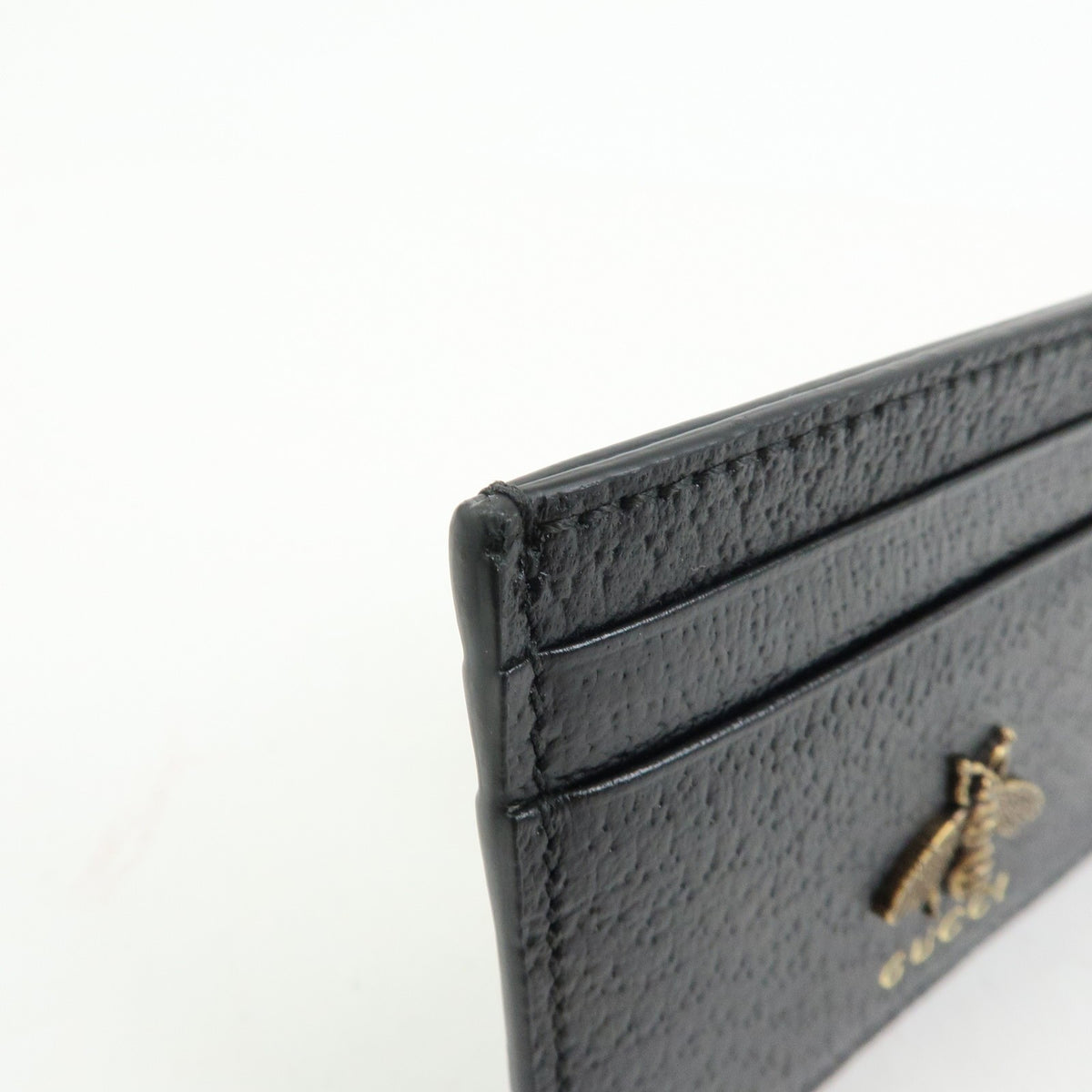 Gucci Animalier Card Holder Leather, Black, Leather, Card Holder