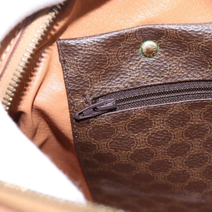 Celine Vintage Macadam Boston Canvas and Leather, Brown, PVC, Handbag