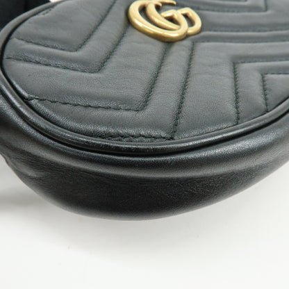 Gucci GG Marmont Belt Matelasse Leather, Black, Leather, Handbag