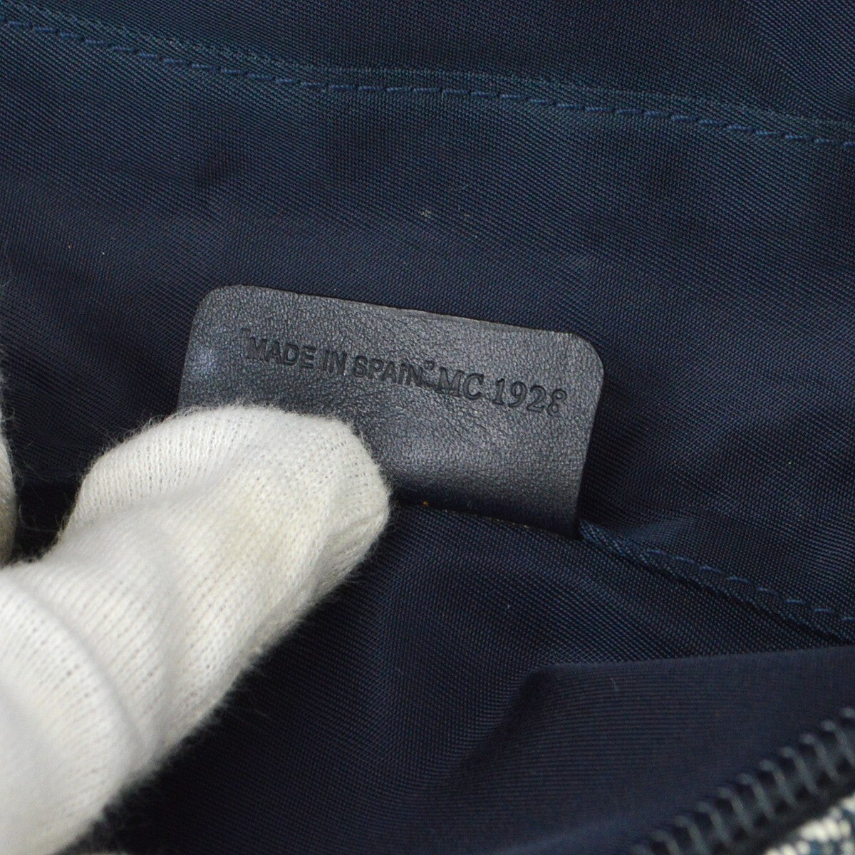 Christian Dior Saddle Zip Diorissimo Canvas, Navy, Canvas, Clutch