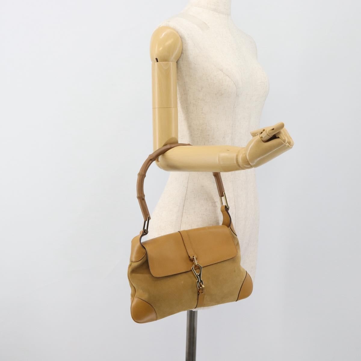 Gucci Bamboo Jackie Suede, Beige, Suede, Handbag
