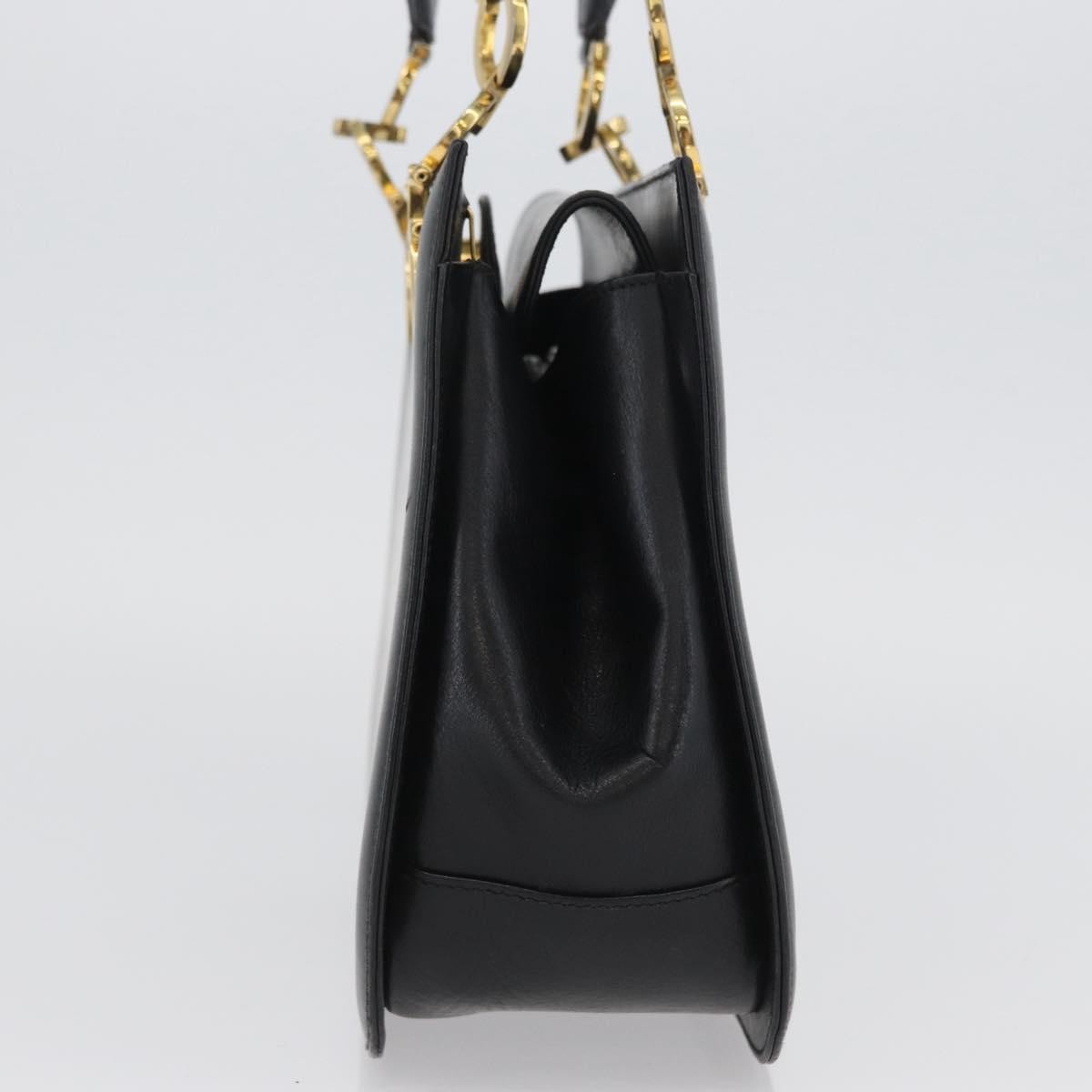 Salvatore Ferragamo Gancini Leather, Black, Leather, Handbag