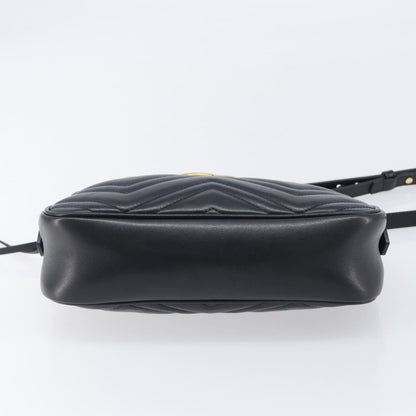 Gucci GG Marmont Matelasse Leather, Black, Leather, Shoulder Bag
