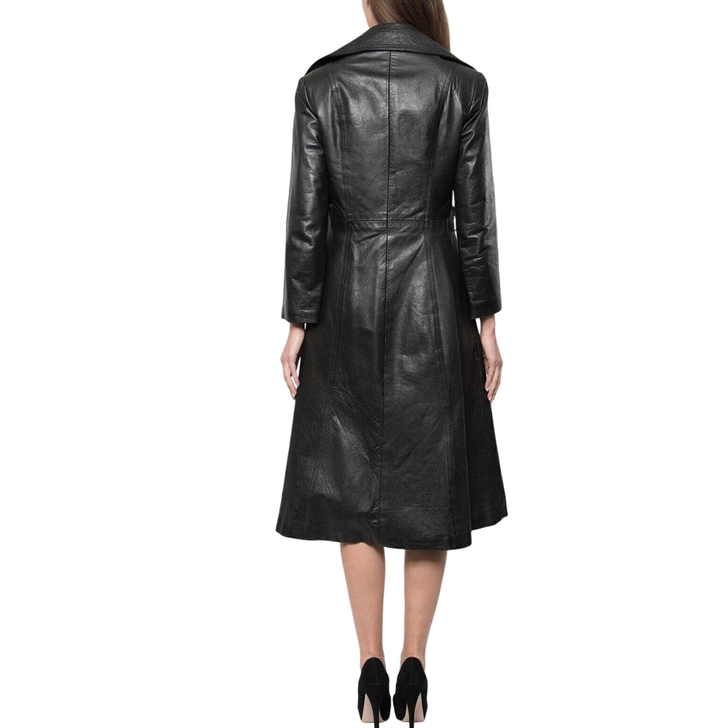 O & Z Midi Coat 10 US Black Leather