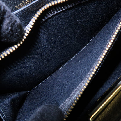 Valentino Garavani VLogo Flap Leather, Black, Leather, Shoulder Bag