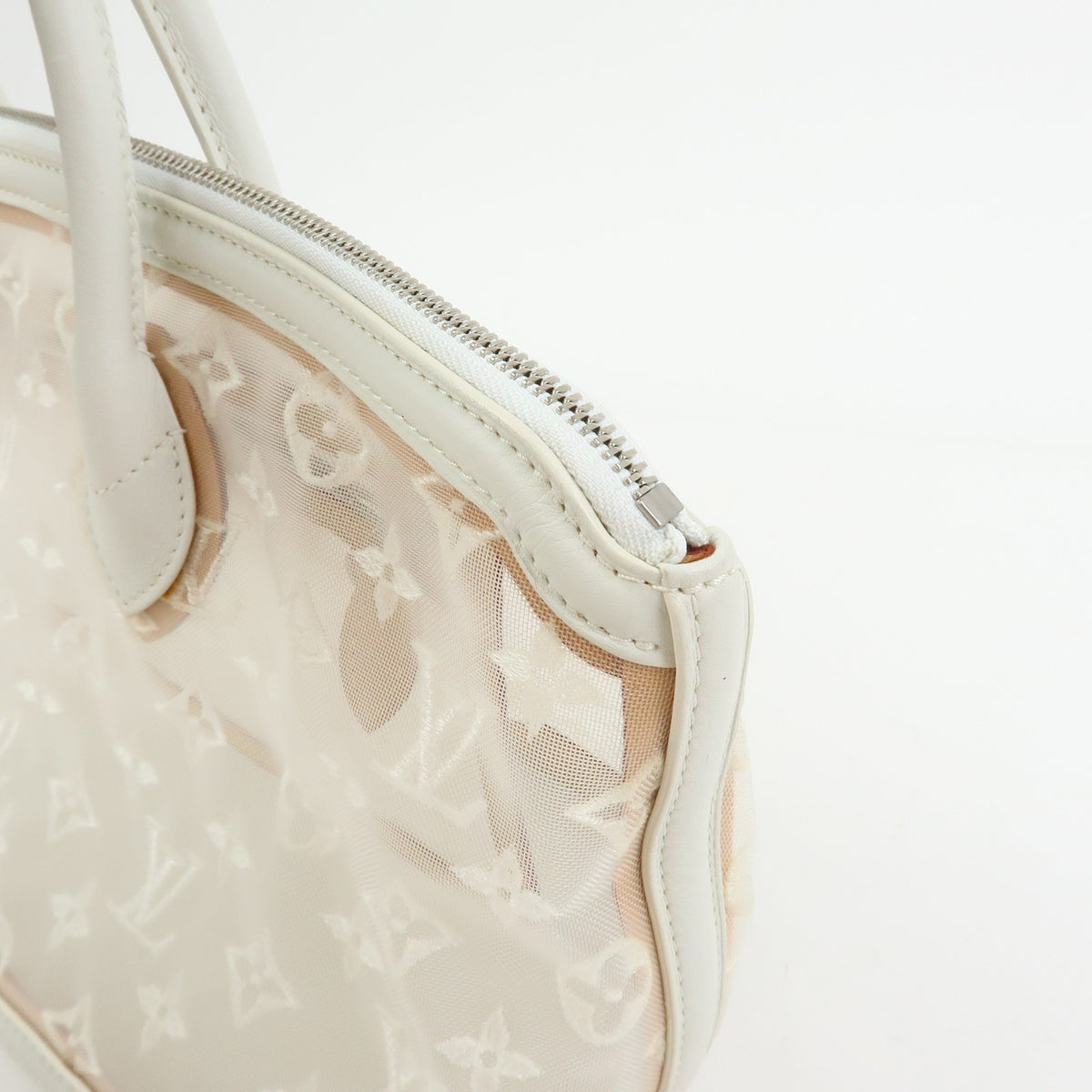 Louis Vuitton Transparence Lockit Mesh and Leather, White, Mesh, Handbag