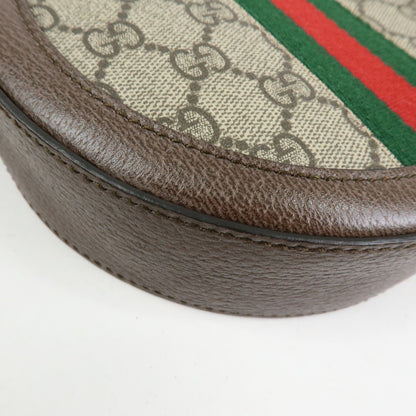 Gucci Ophidia Round GG Coated Canvas, Beige, Canvas, Shoulder Bag