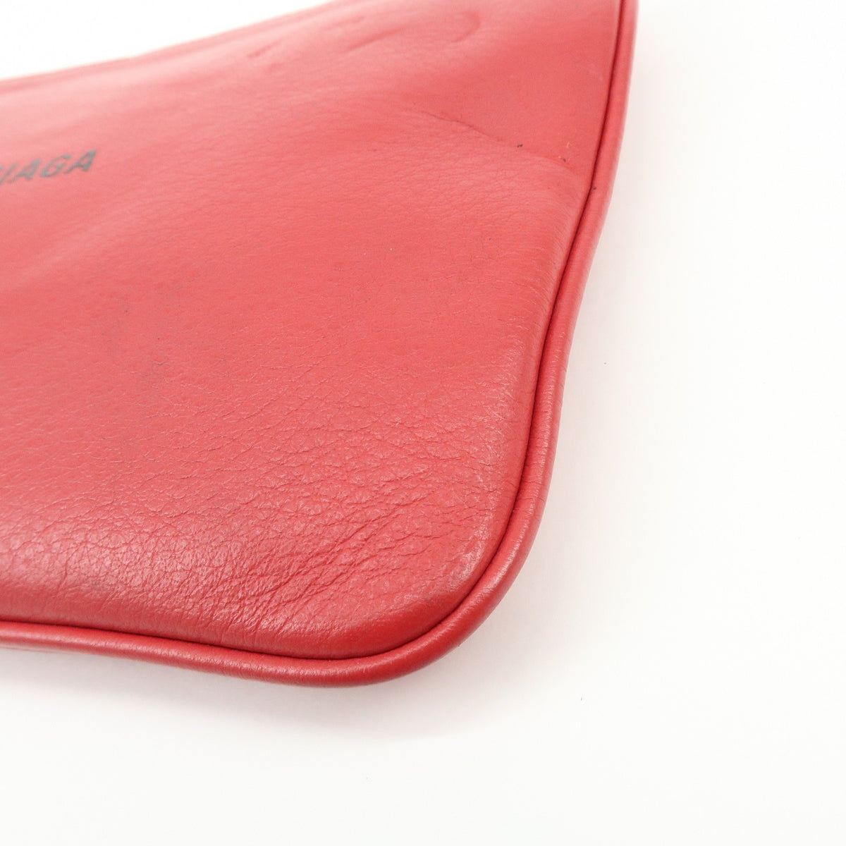 Balenciaga Everyday Logo Printed Leather, Red, Leather, Clutch