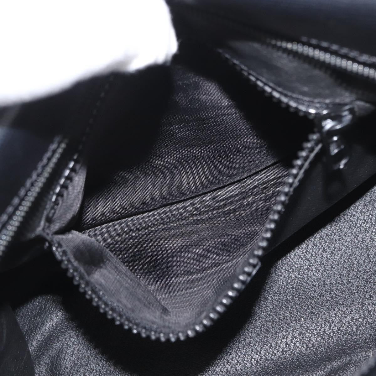 Celine Circle Logo Leather, Black, Leather, Shoulder Bag