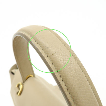 Celine Belt Textured Leather, Beige, Leather, Handbag