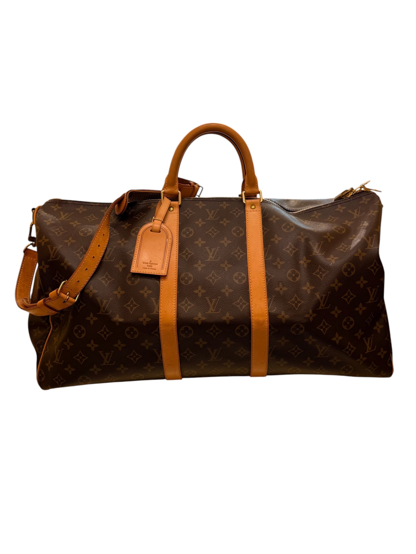 Louis Vuitton keepall bandoulière monogram, Brown, Canvas, Handbag