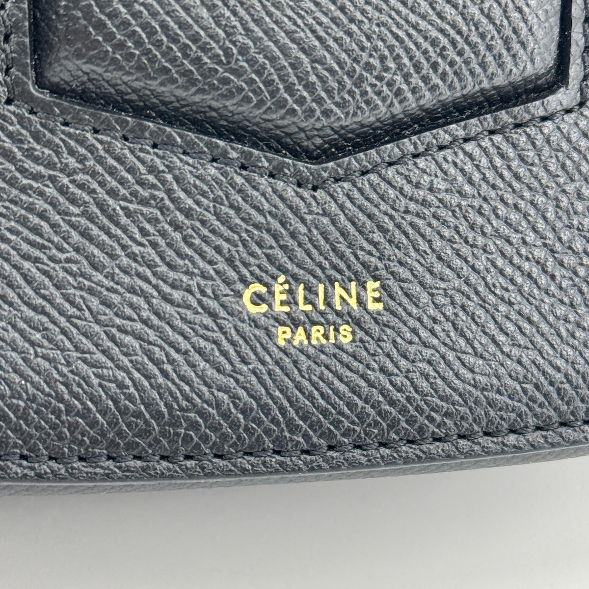 Celine Trotteur Calfskin, Navy, Leather, Crossbody Bag
