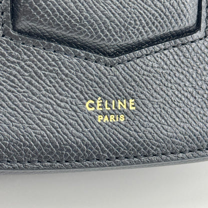 Celine Trotteur Calfskin, Navy, Leather, Crossbody Bag