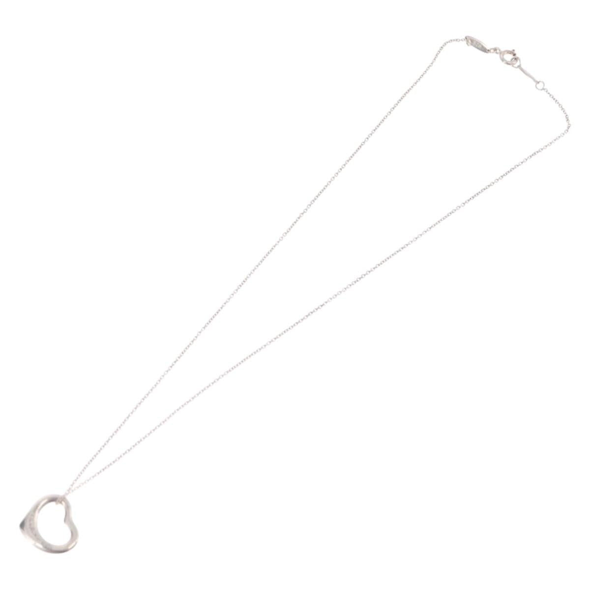 Tiffany & Co. Elsa Peretti Open Heart Pendant Sterling Silver, Silver, Sterling Silver, Necklace