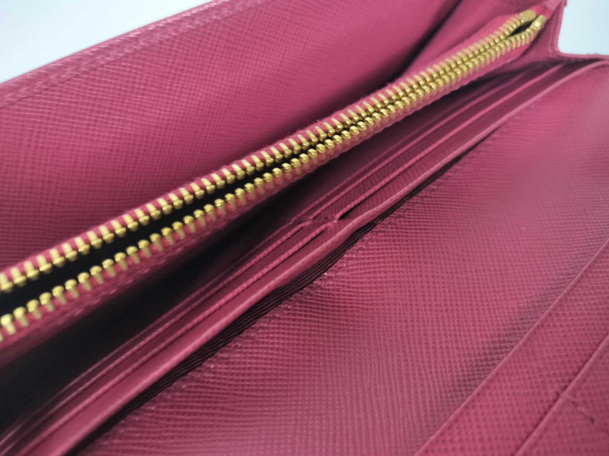 Prada Saffiano Leather, Pink, Leather, Wallet
