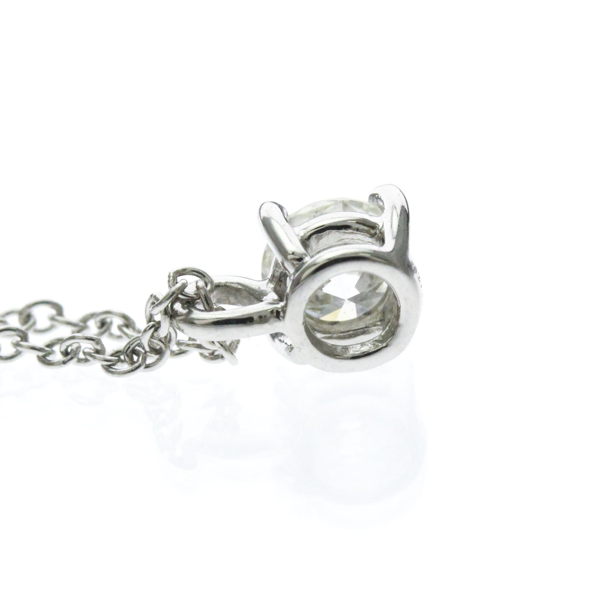 Tiffany & Co. Solitaire Pendant Platinum with Emerald Cut Diamond, Silver, Platinum, Necklace