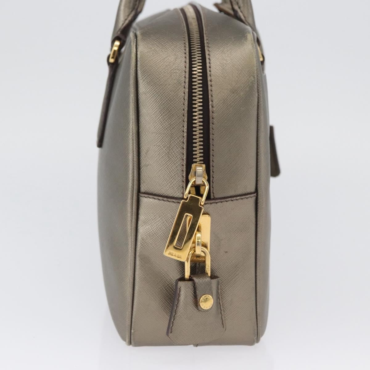 Prada Bauletto Saffiano Leather, Gold, Leather, Handbag