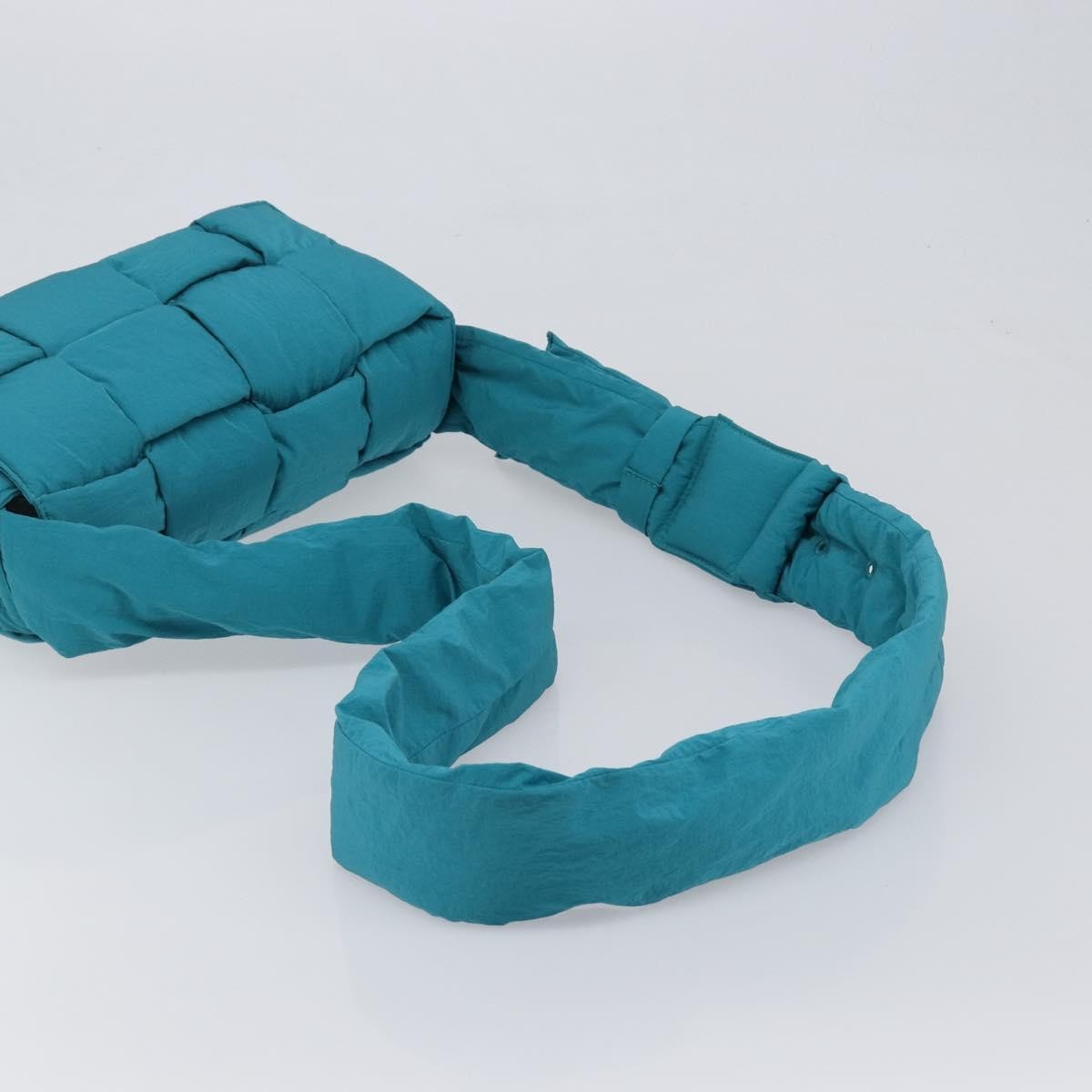 Bottega Veneta Padded Tech Cassette Intrecciato Nylon, Turquoise, Nylon, Crossbody Bag