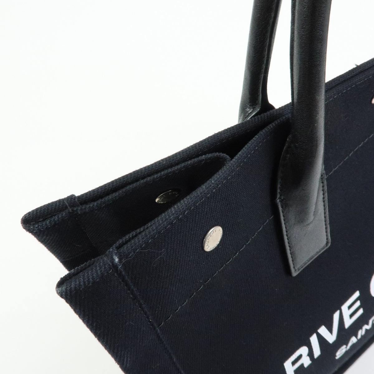 Saint Laurent Rive Gauche Shopper Canvas, Black, Canvas, Tote Bag