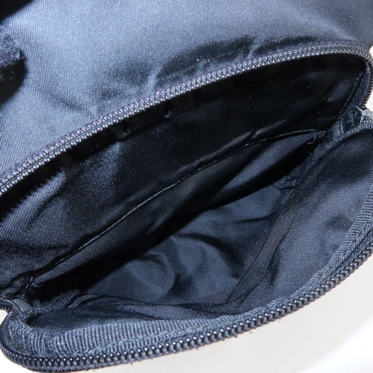 Prada Zip Buckle Messenger Tessuto, Black, Nylon, Handbag