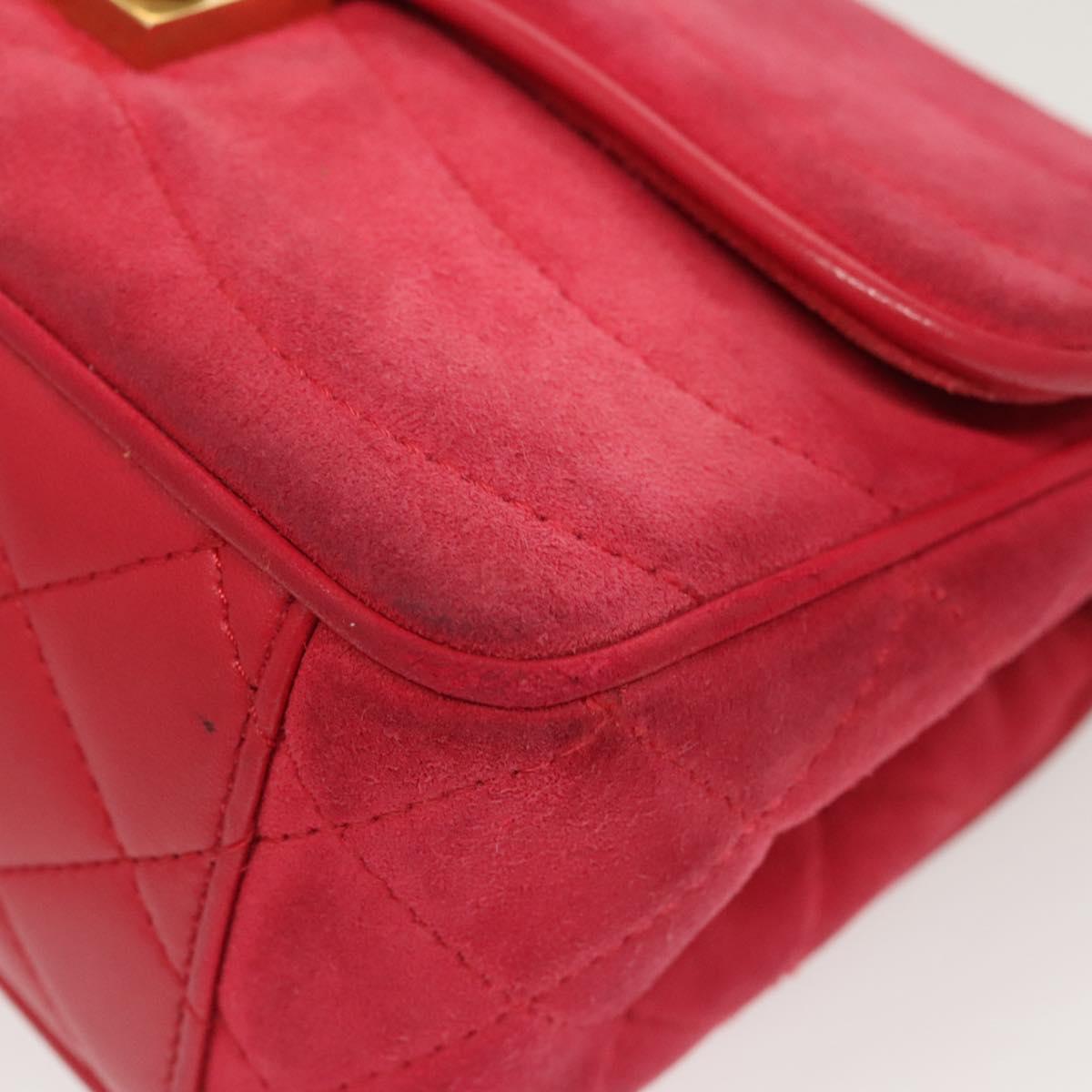 Chanel Chain Flap Shoulder Bag Suede, PINK, SUEDE, Shoulder bag