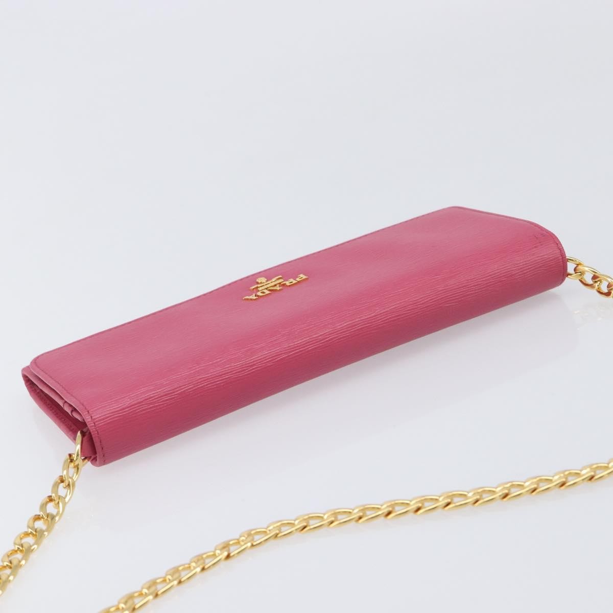 Prada Wallet on Chain Saffiano Leather, Pink, Leather, Crossbody Bag