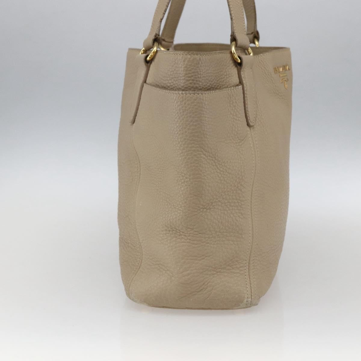 Prada Side Pocket Convertible Vitello Daino, Beige, Leather, Tote Bag