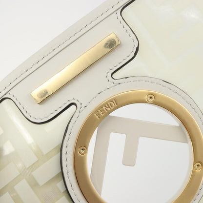 Fendi Kan I F Zucca PU, Clear, Canvas, Shoulder Bag