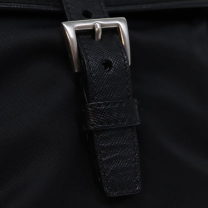 Prada Buckle Messenger Tessuto, Black, Nylon, Shoulder Bag