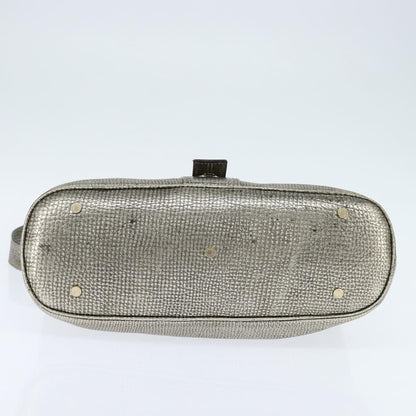 Bvlgari Leoni Top Handle Leather, Silver, Leather, Handbag