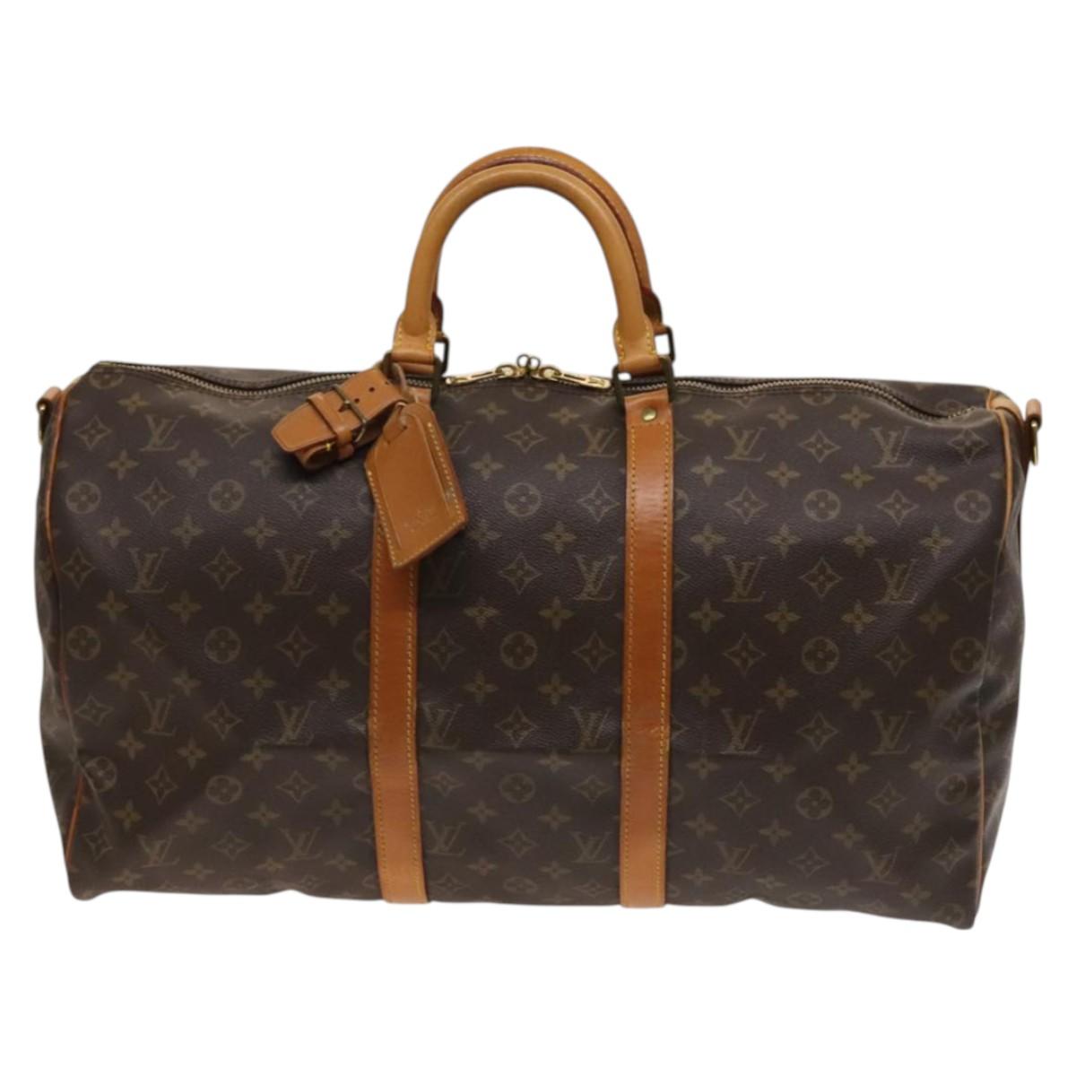Louis Vuitton Keepall Bag Monogram Canvas, BROWN, CANVAS, Travel bag