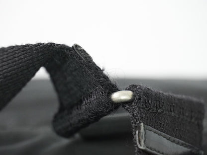 Prada Front Pocket Buckle Nylon, Black, Nylon, Backpack