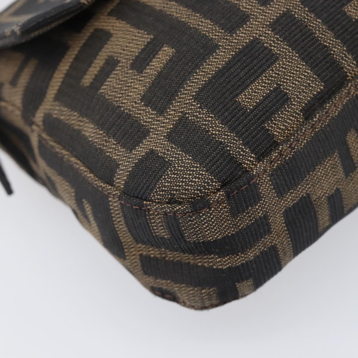 Fendi Mamma Baguette Zucca Jacquard Velvet, Brown, Canvas, Shoulder Bag