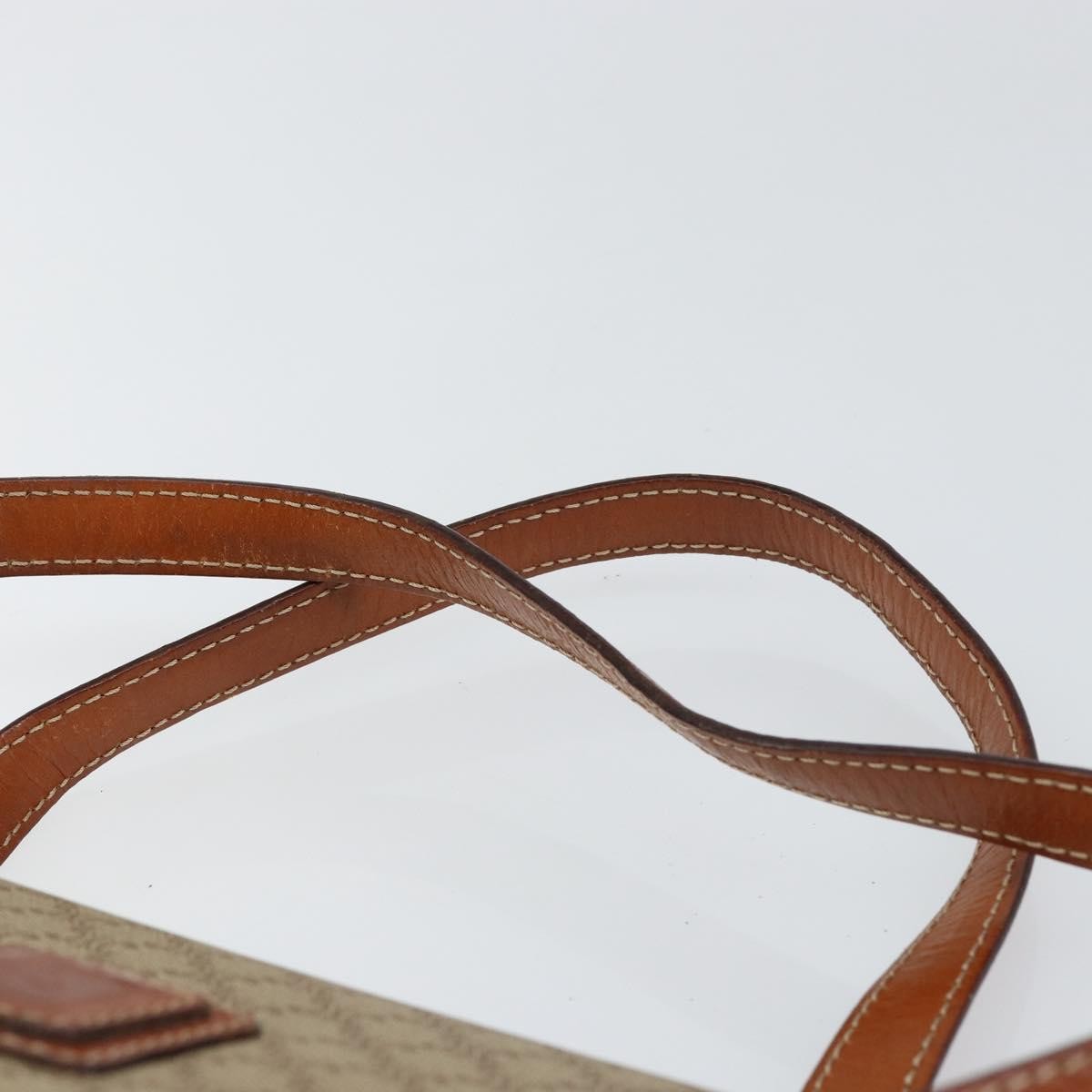Celine Vintage Macadam Canvas and Leather, Beige, Canvas, Handbag