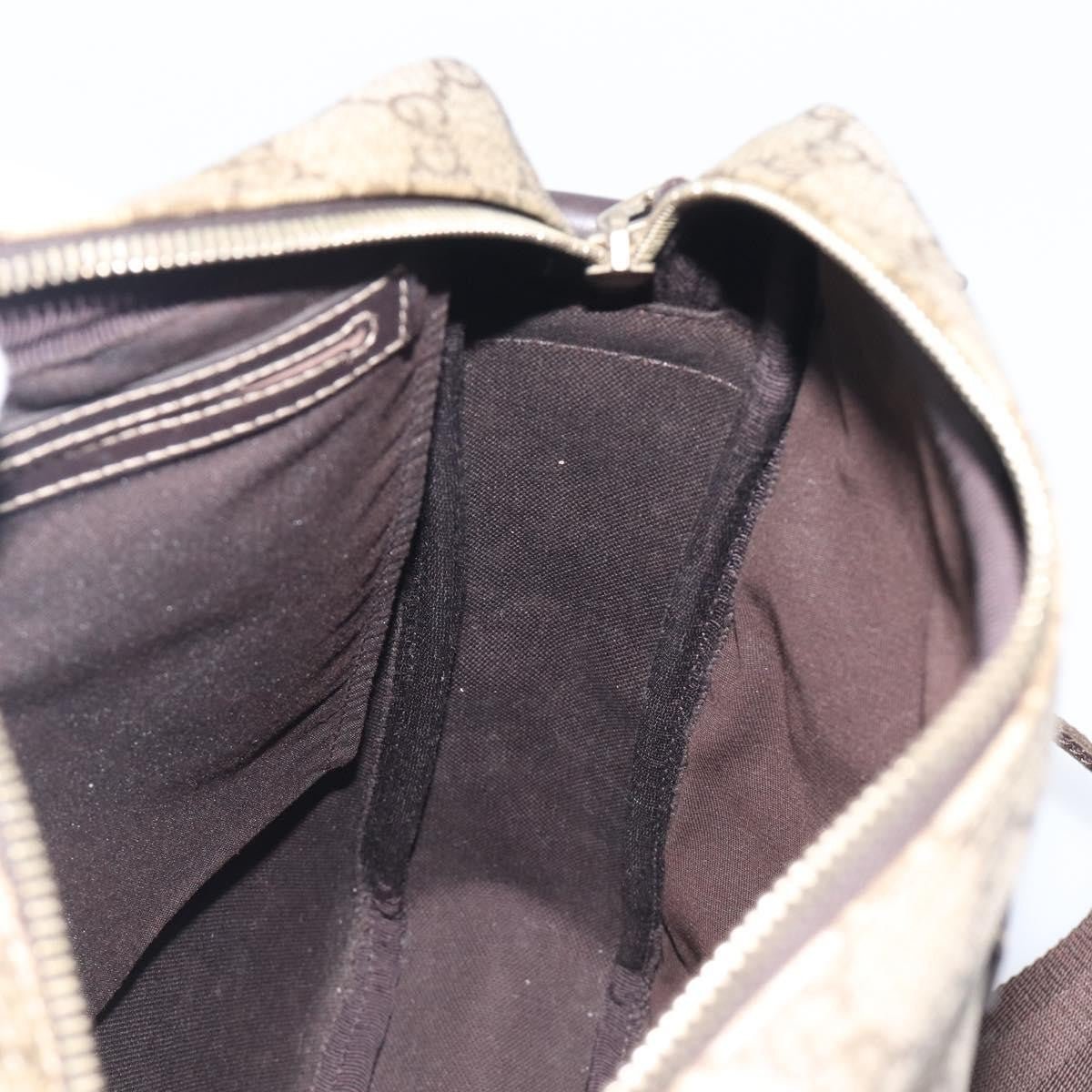 Gucci Front Zip Messenger GG Coated Canvas, Beige, Canvas, Crossbody Bag