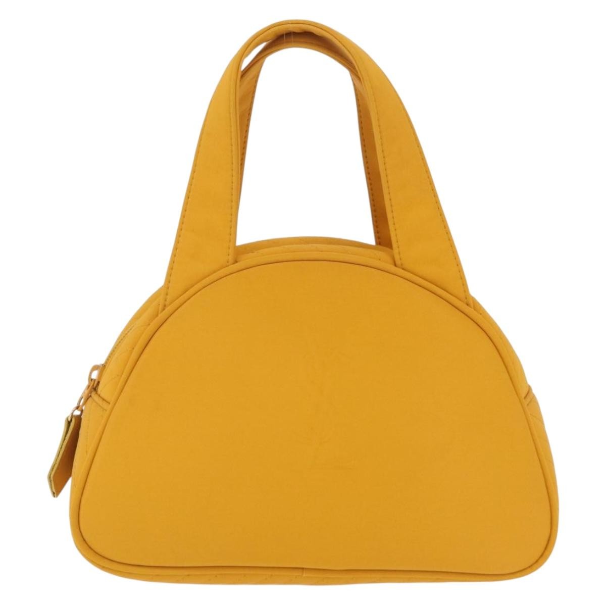 Saint Laurent Vintage Quilted Top Handle Bag Nylon, Yellow, Nylon, Handbag