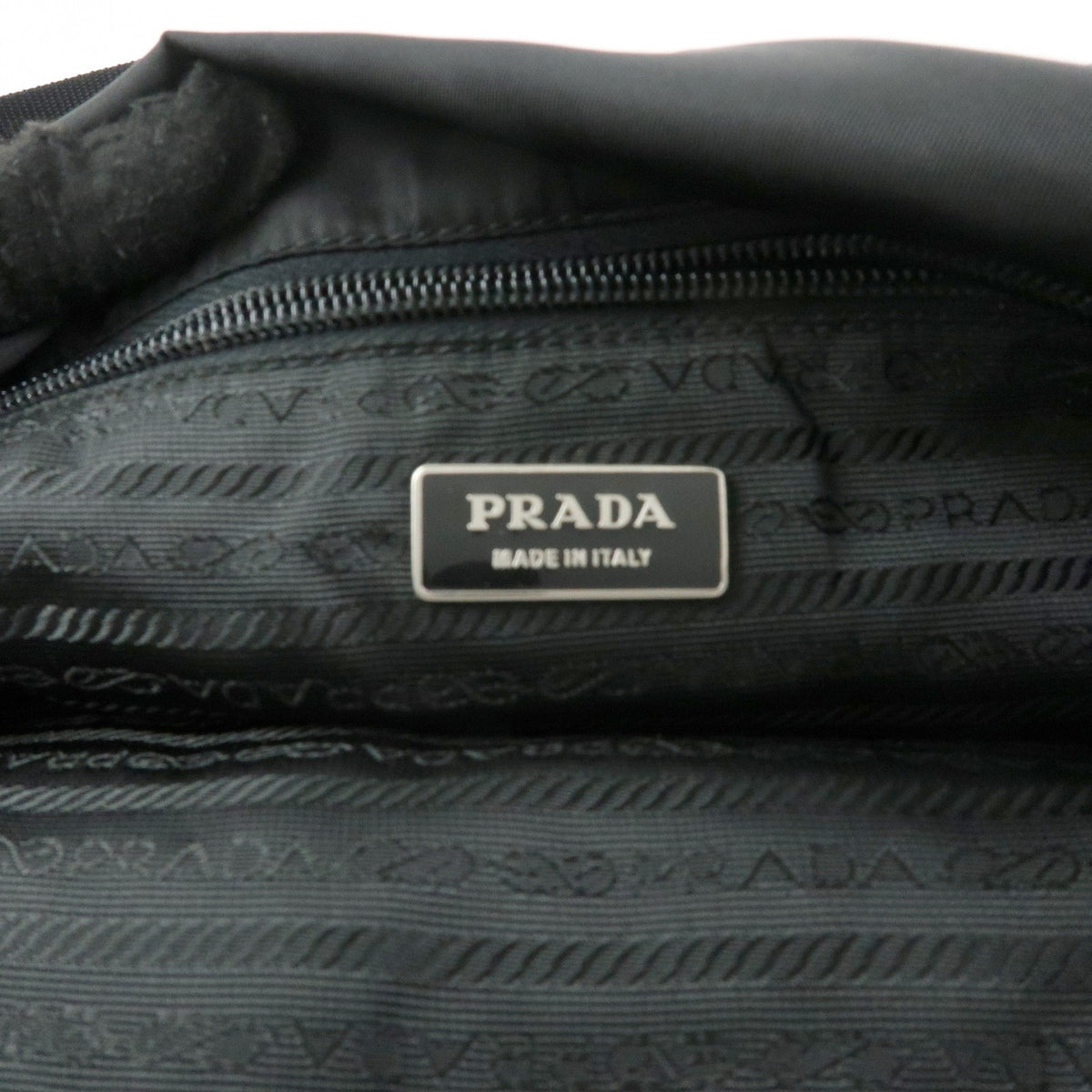 Prada Buckle Messenger Tessuto, Black, Nylon, Handbag