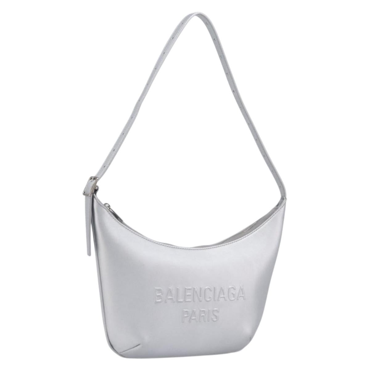 Balenciaga Mary Kate Sling Leather, Silver, Leather, Handbag