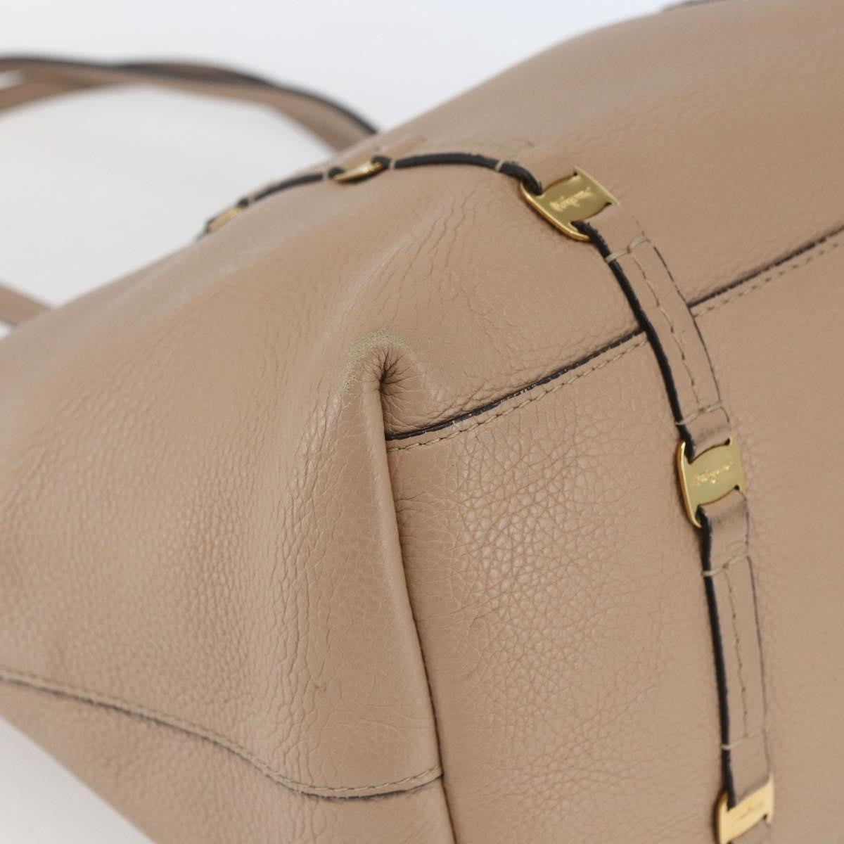 Salvatore Ferragamo Vala tote Leather, Beige, Leather, Tote Bag