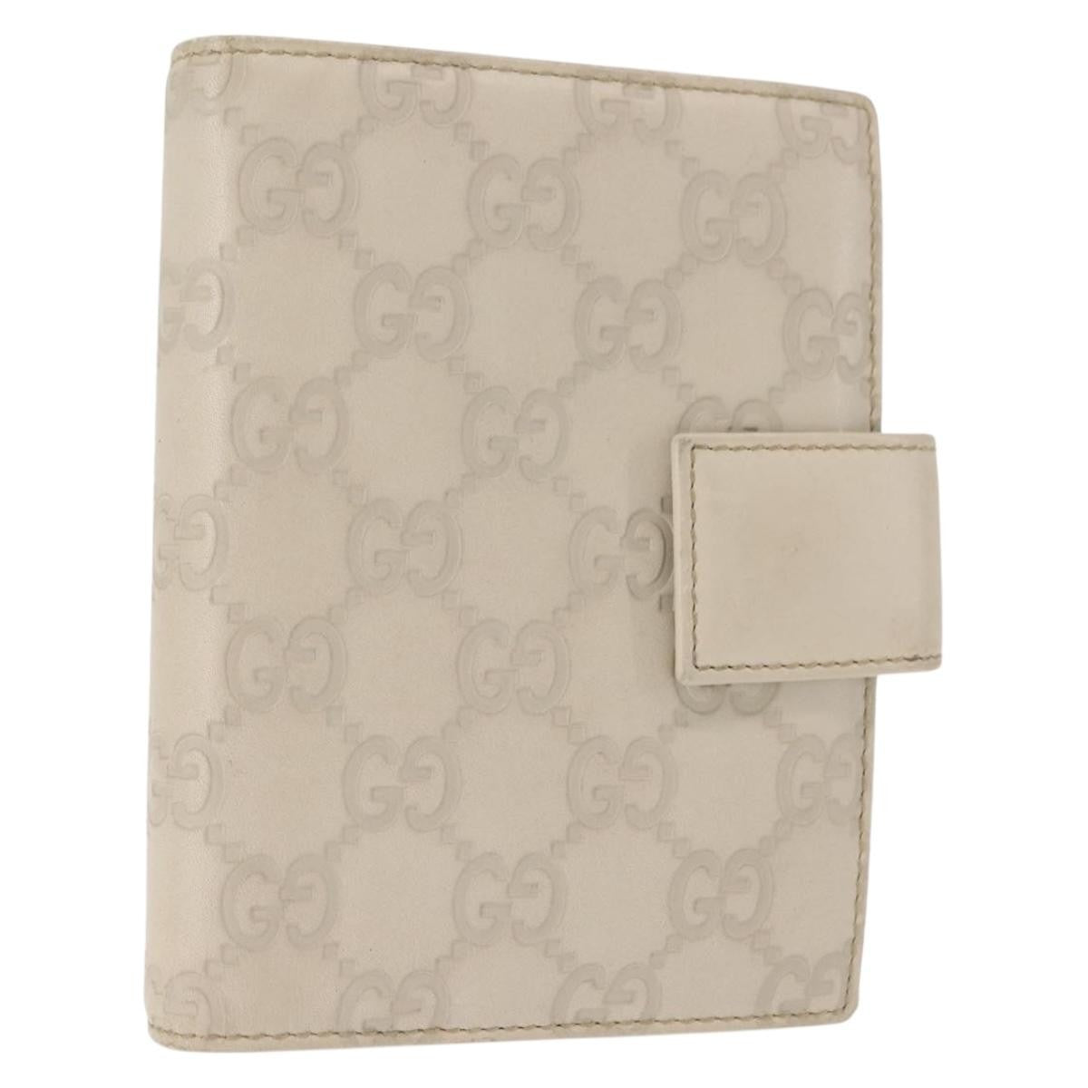 Gucci Ring Agenda Cover Guccissima Leather, Beige, Leather, Briefcase