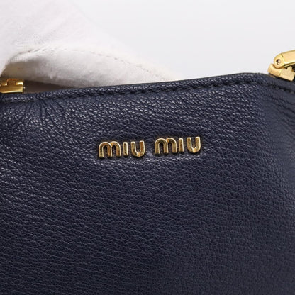 Miu Miu Madras Leather, Navy, Leather, Shoulder Bag