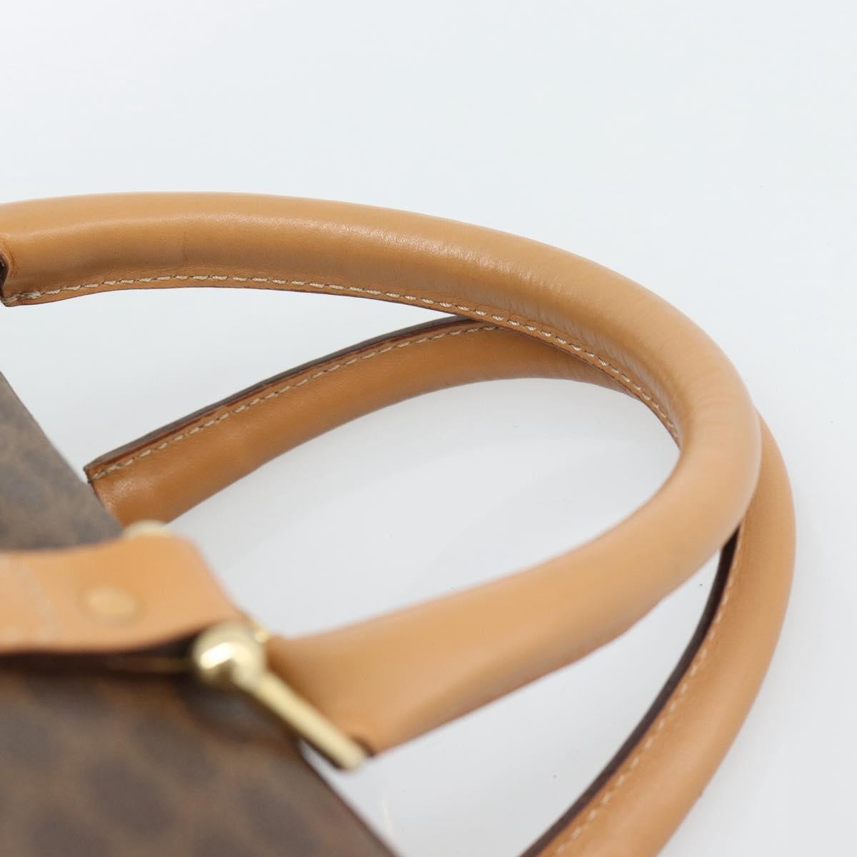 Celine Vintage Boston Macadam Coated Canvas, Brown, PVC, Handbag