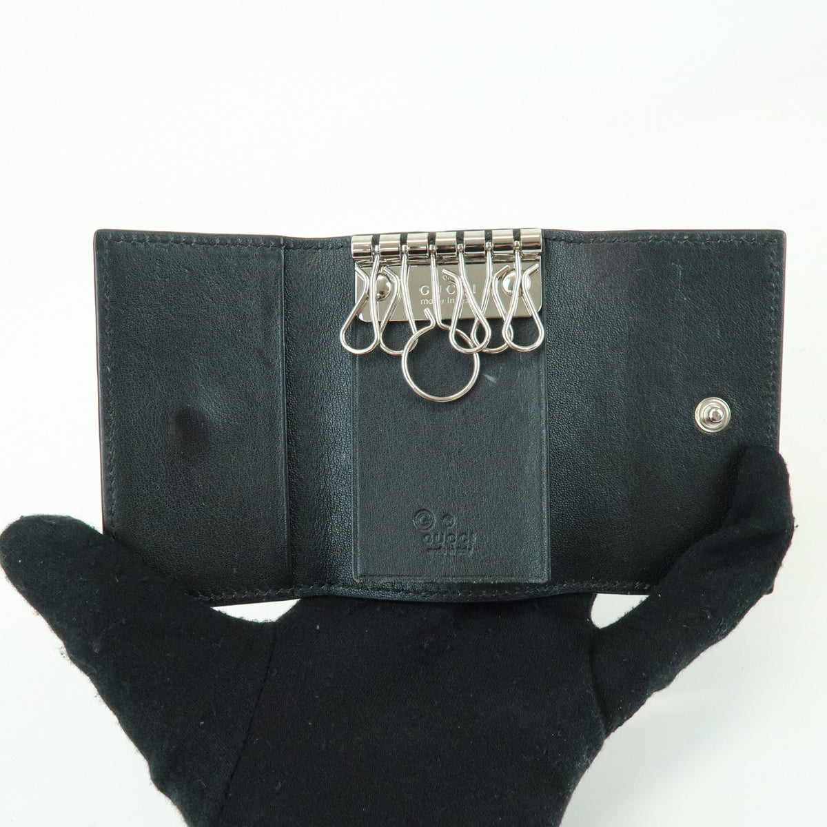 Gucci Flap Card Case Guccissima Leather, Black, Leather, Card Holder