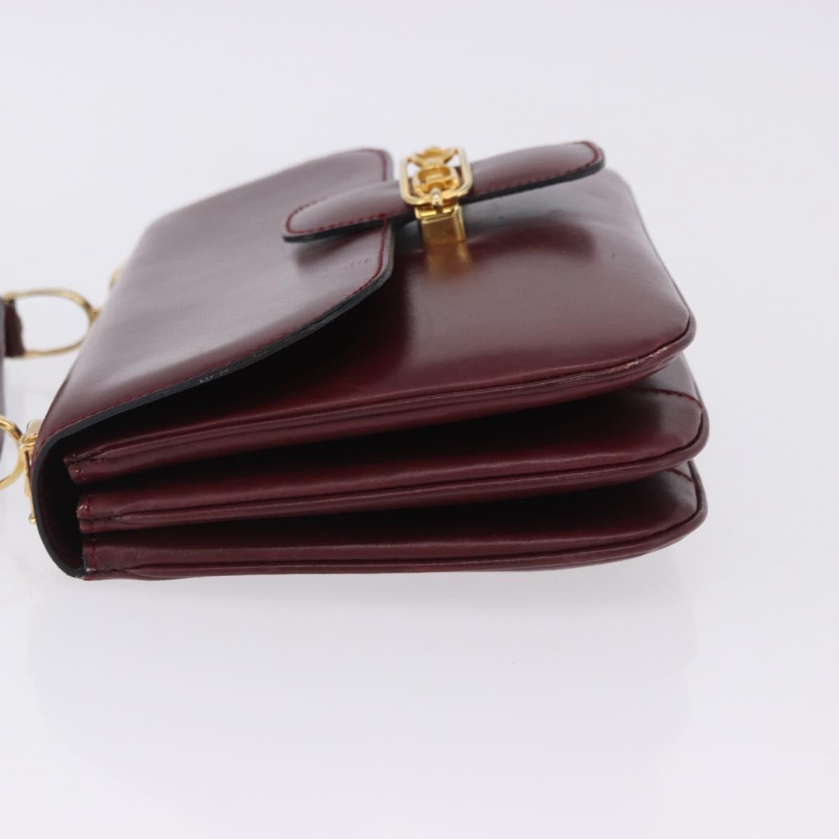 Celine Shoulder Leather, Burgundy, Leather, Shoulder Bag