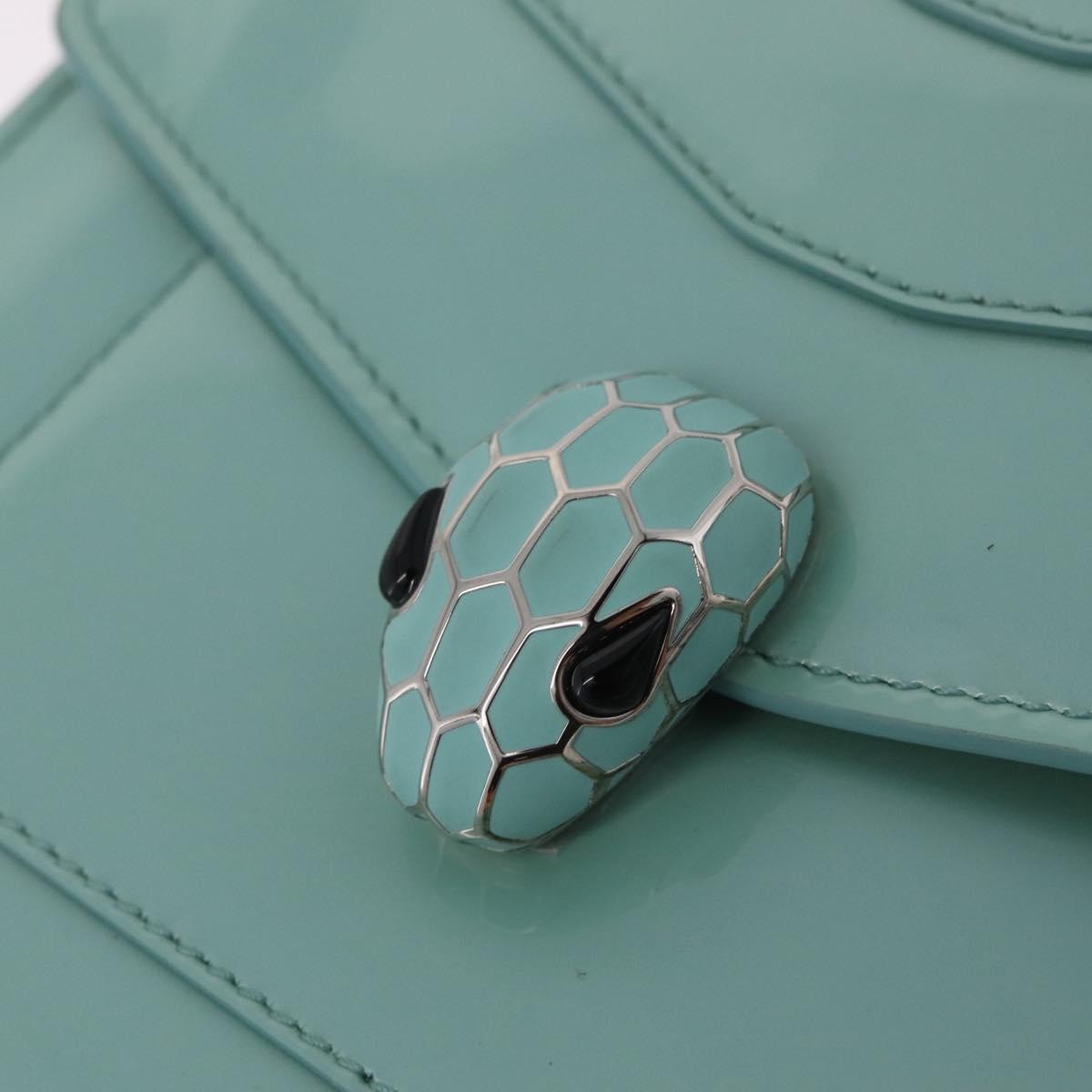 Bvlgari Serpenti Forever Top Handle Patent, Green, Patent Leather, Handbag