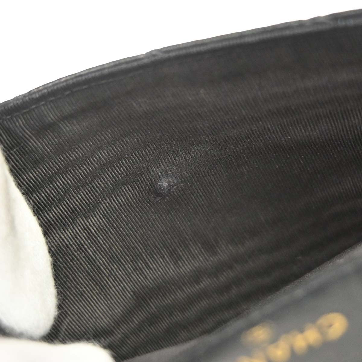 Chanel Envelope Gusset Chevron Lambskin, Black, Leather, Wallet